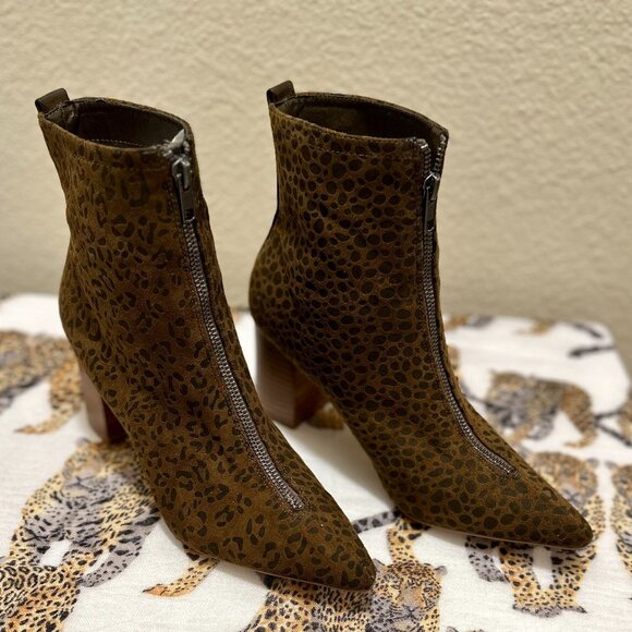 Coconuts By Matisse Clarissa Ankle Boots Size 7.5 Pointy Toe Faux Leopard Print - Picture 12 of 15